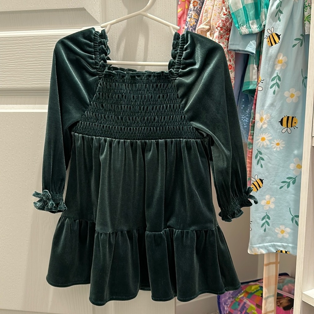Smocked Velvet Dress